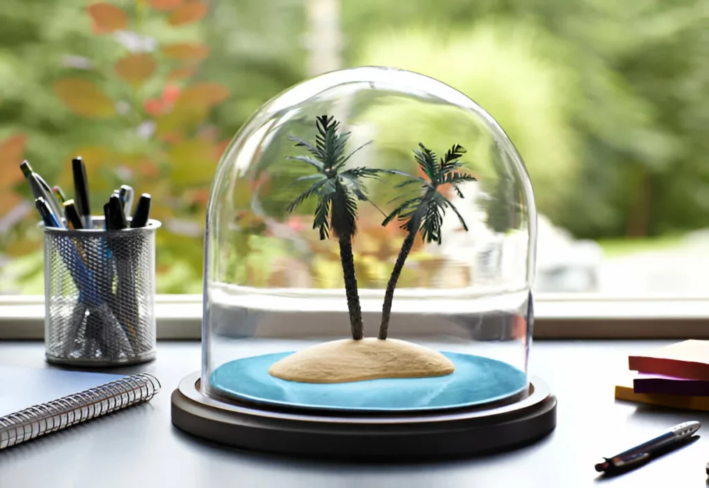 Tropical Island Under Glass Dome