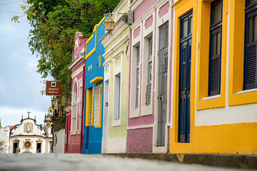 Antigas fachadas em Olinda, Pernambuco